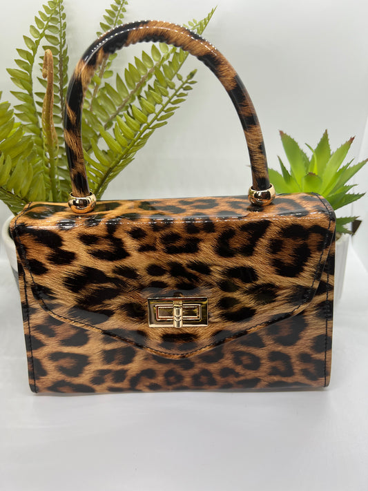 Leopard Print Handbag -Small